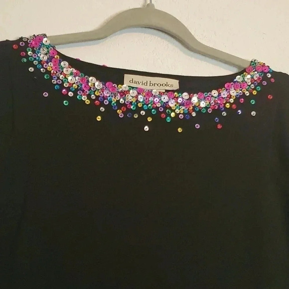 David Brooks women's silk blend sequin sweater size M - Picture 2 of 8